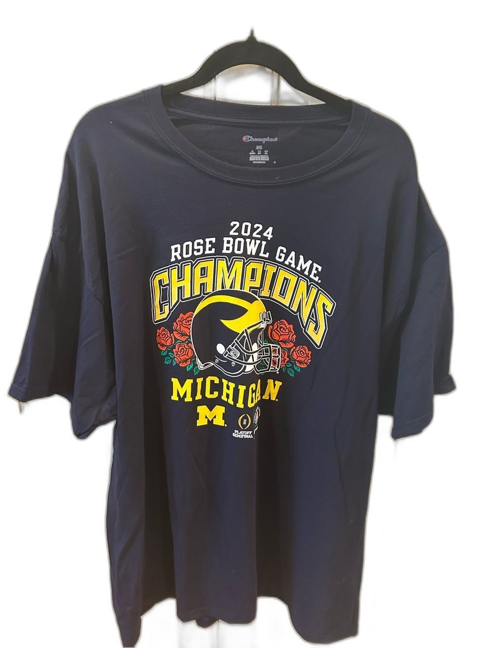 Michigan Wolverines 2024 Rose Bowl Champions T-Shirt - Size 2XL